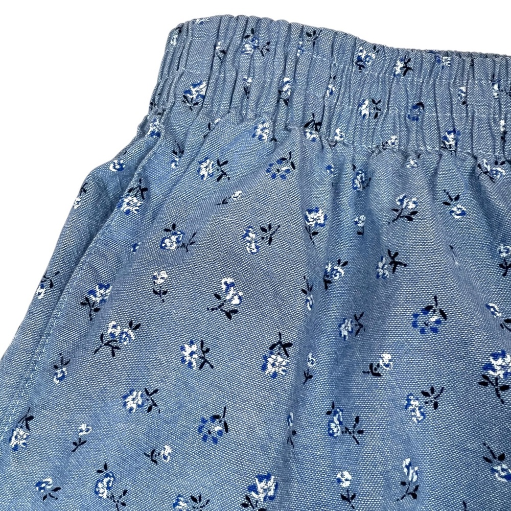 Vntg Briggs Gathered Waist Floral Pull-On Shorts Sz 16 Petite Cotton Made In USA - Picture 8 of 9